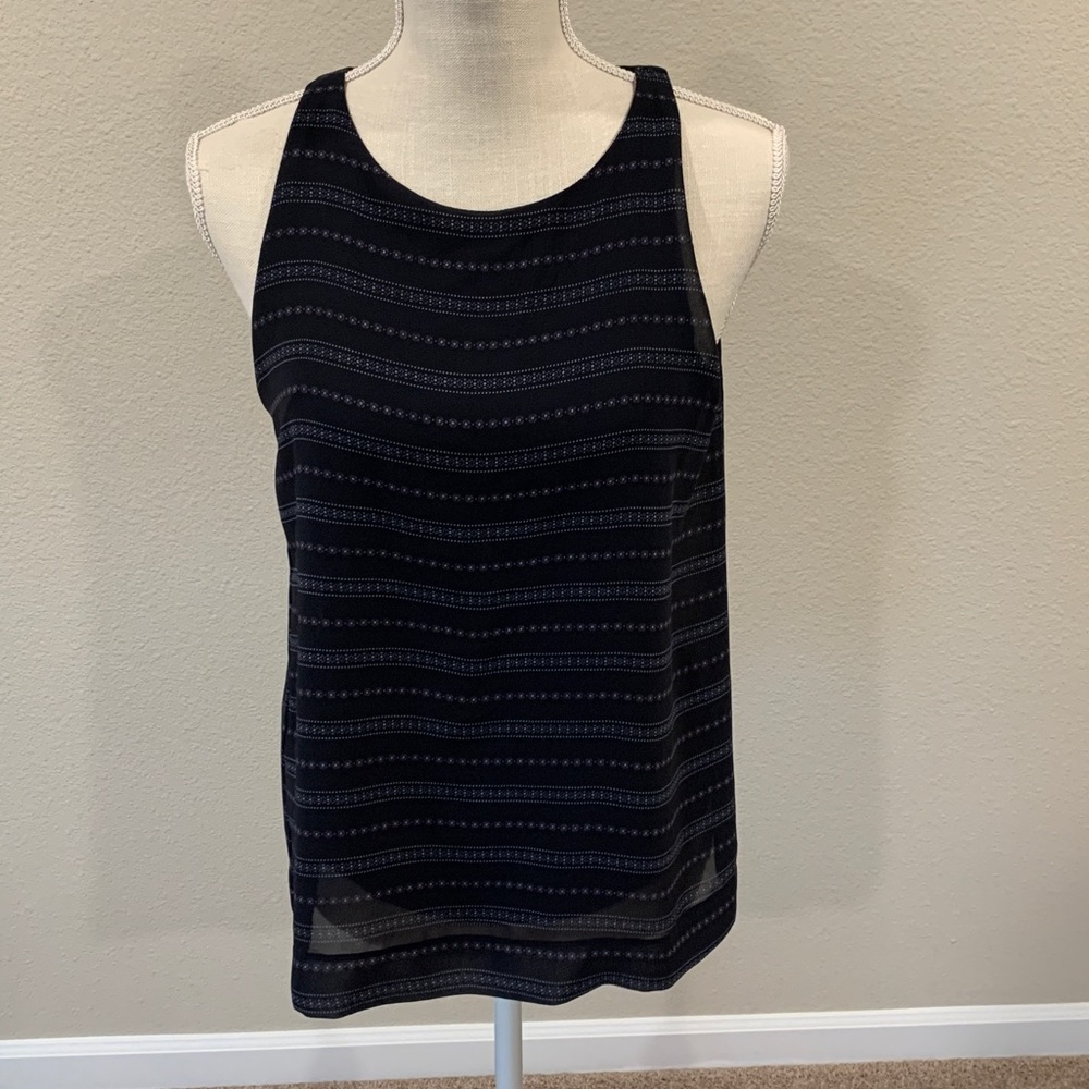 Ann Taylor Crew Neck Split Back Shell Blouse